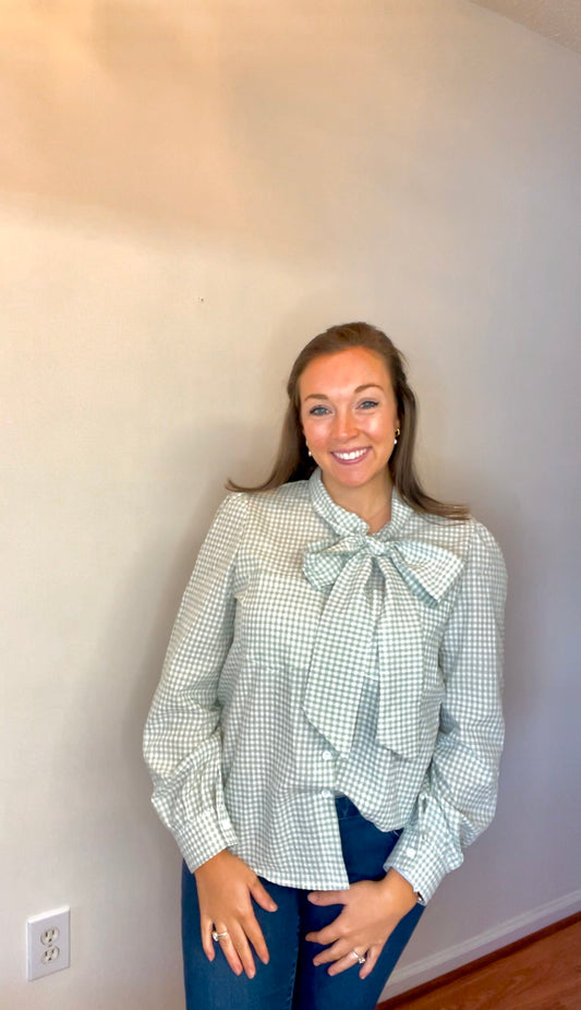 Light Green Bow Tie Top